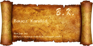 Baucz Kandid névjegykártya
